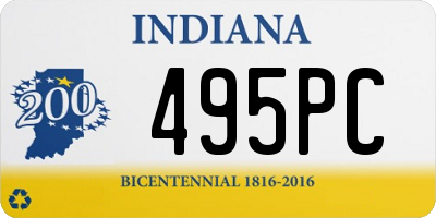 IN license plate 495PC