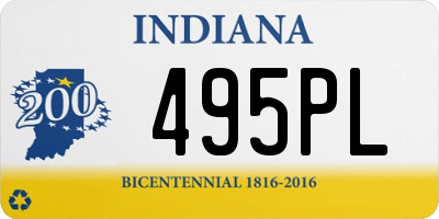 IN license plate 495PL