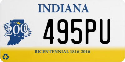 IN license plate 495PU