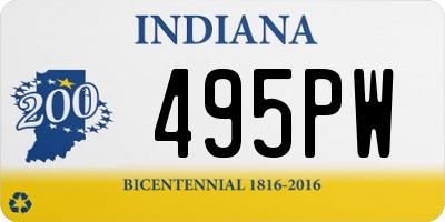 IN license plate 495PW