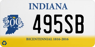 IN license plate 495SB