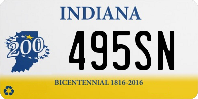 IN license plate 495SN