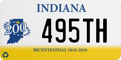 IN license plate 495TH