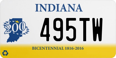 IN license plate 495TW