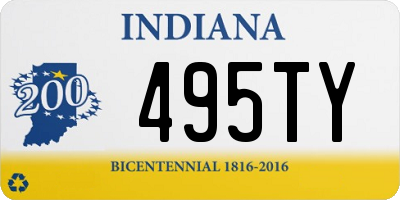 IN license plate 495TY