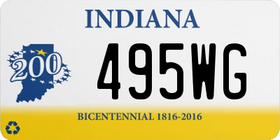 IN license plate 495WG