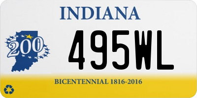 IN license plate 495WL