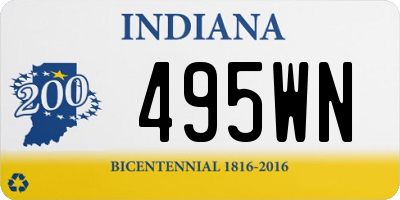 IN license plate 495WN