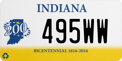 IN license plate 495WW