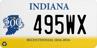 IN license plate 495WX