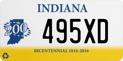 IN license plate 495XD
