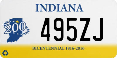 IN license plate 495ZJ