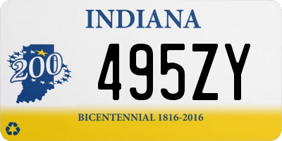 IN license plate 495ZY