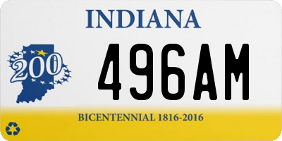 IN license plate 496AM