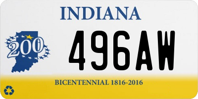 IN license plate 496AW