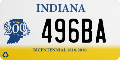IN license plate 496BA