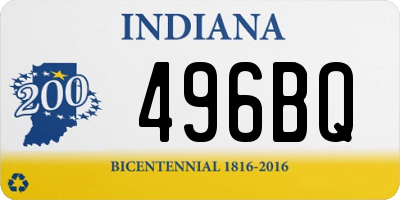 IN license plate 496BQ
