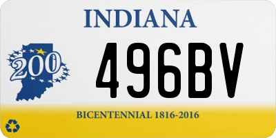 IN license plate 496BV