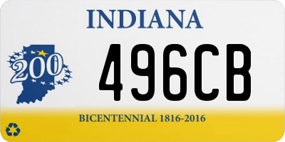 IN license plate 496CB