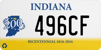 IN license plate 496CF