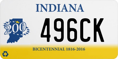 IN license plate 496CK