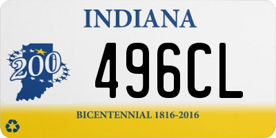 IN license plate 496CL