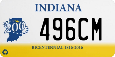 IN license plate 496CM