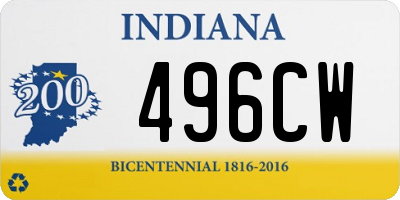 IN license plate 496CW