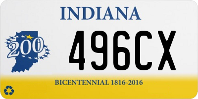 IN license plate 496CX