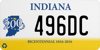 IN license plate 496DC