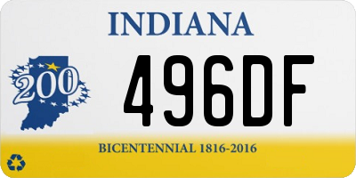 IN license plate 496DF
