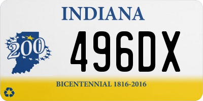 IN license plate 496DX