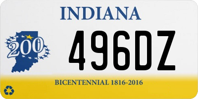 IN license plate 496DZ