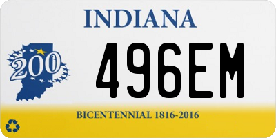 IN license plate 496EM