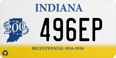 IN license plate 496EP