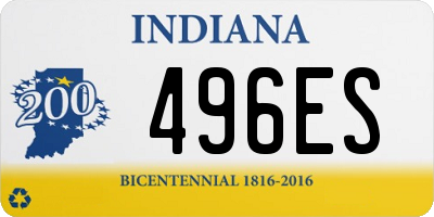 IN license plate 496ES