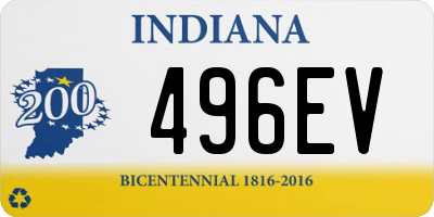 IN license plate 496EV