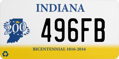 IN license plate 496FB