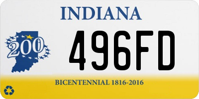 IN license plate 496FD