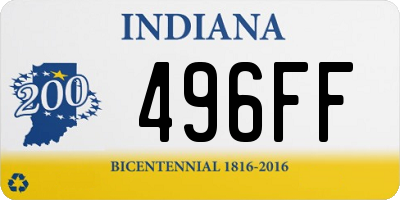 IN license plate 496FF