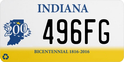 IN license plate 496FG