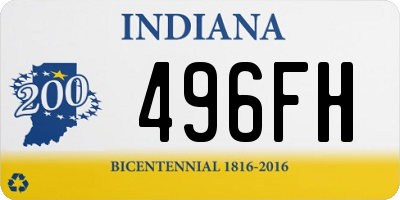 IN license plate 496FH