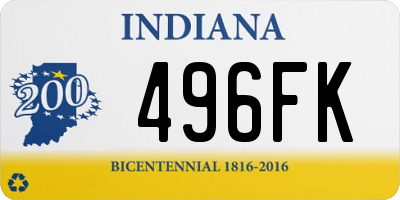 IN license plate 496FK