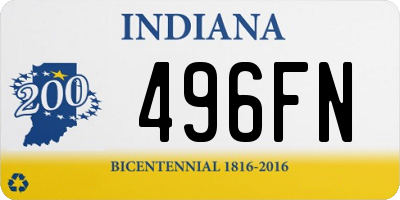 IN license plate 496FN