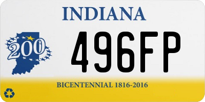 IN license plate 496FP