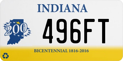 IN license plate 496FT