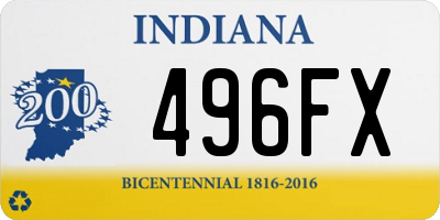 IN license plate 496FX