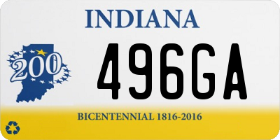 IN license plate 496GA