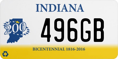 IN license plate 496GB