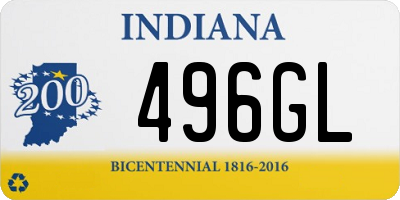 IN license plate 496GL